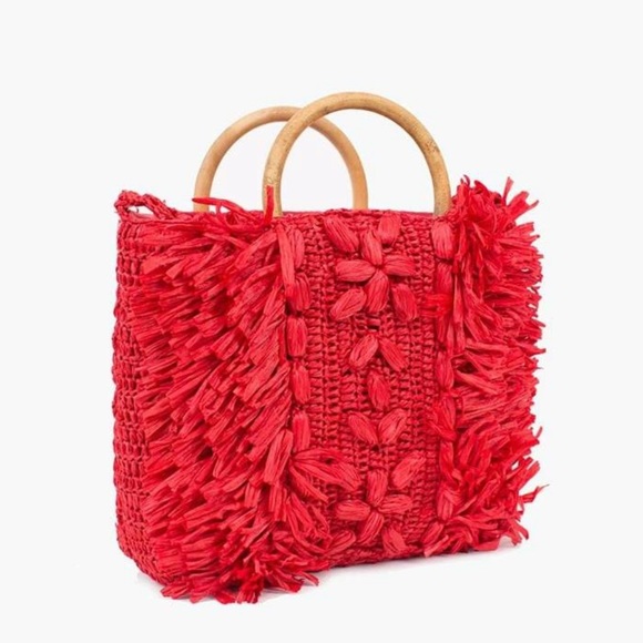 Cleobella Anthropologie Raffia Tote Crossbody NWT - Picture 2 of 3